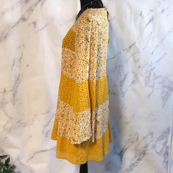 MUSTARD YELLOW FLORAL TUNIC DRESS - Picture 5 of 8